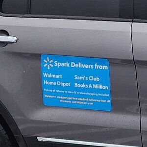 Reflective Spark Details Car Magnet - Removable Decal - Delivery Driver